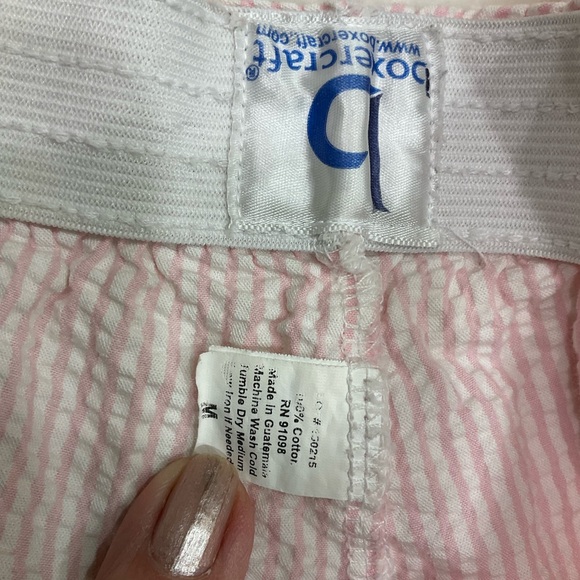 Boxercraft Pink Striped Cotton Seersucker Shorts Elastic Waist, Women’s Sz Med - Picture 5 of 12